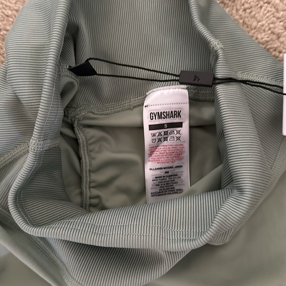NWT Gymshark x Whitney Simmons Whitney Rib waist leggings - moss green sz small - Picture 6 of 6